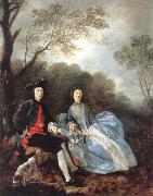 Thomas Gainsborough Self-portrait with and Daughter oil painting artist